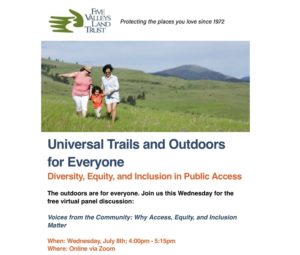 Universal Trails and Outdoors for Everyone flyer